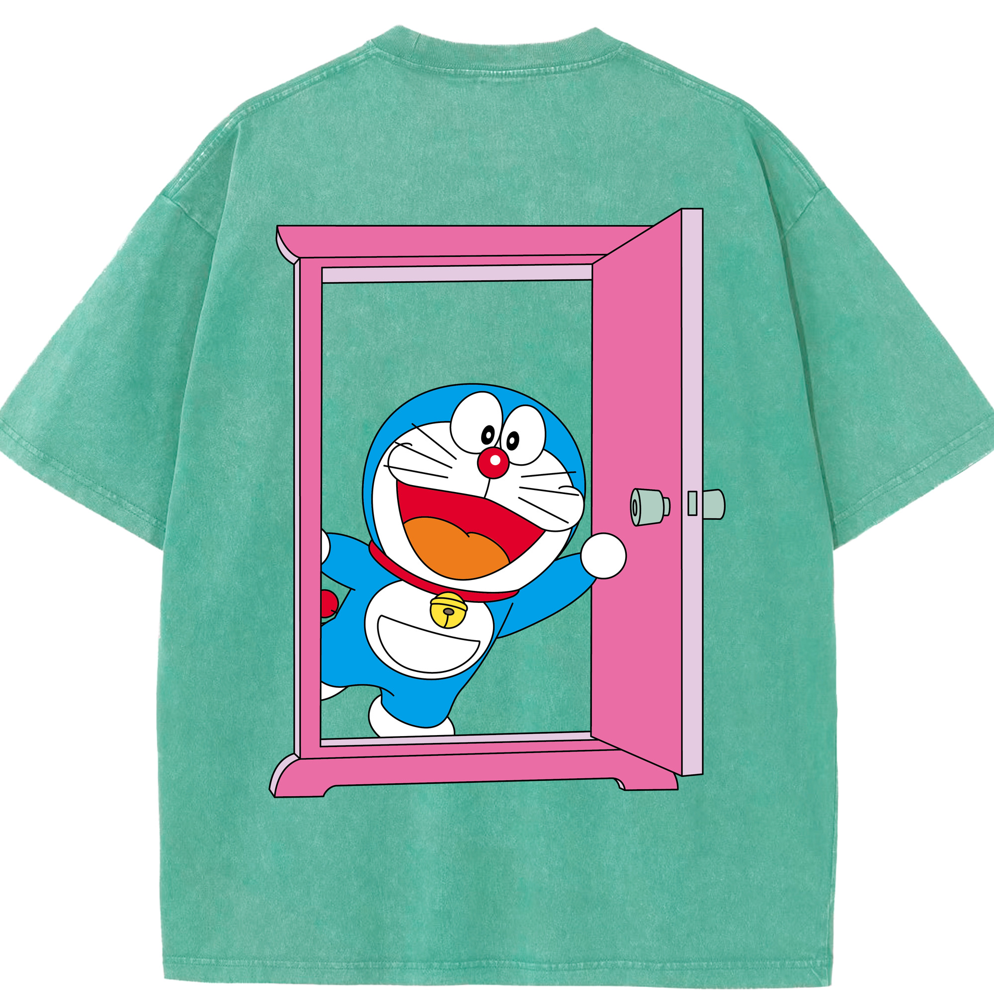 （画像用） ドラえもん Doraemon 綿100% ヴィンテージ風 半袖Tシャツ（背面プリント）